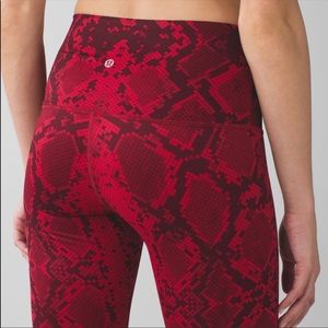 Lululemon Red snakeskin Leggings size 4
